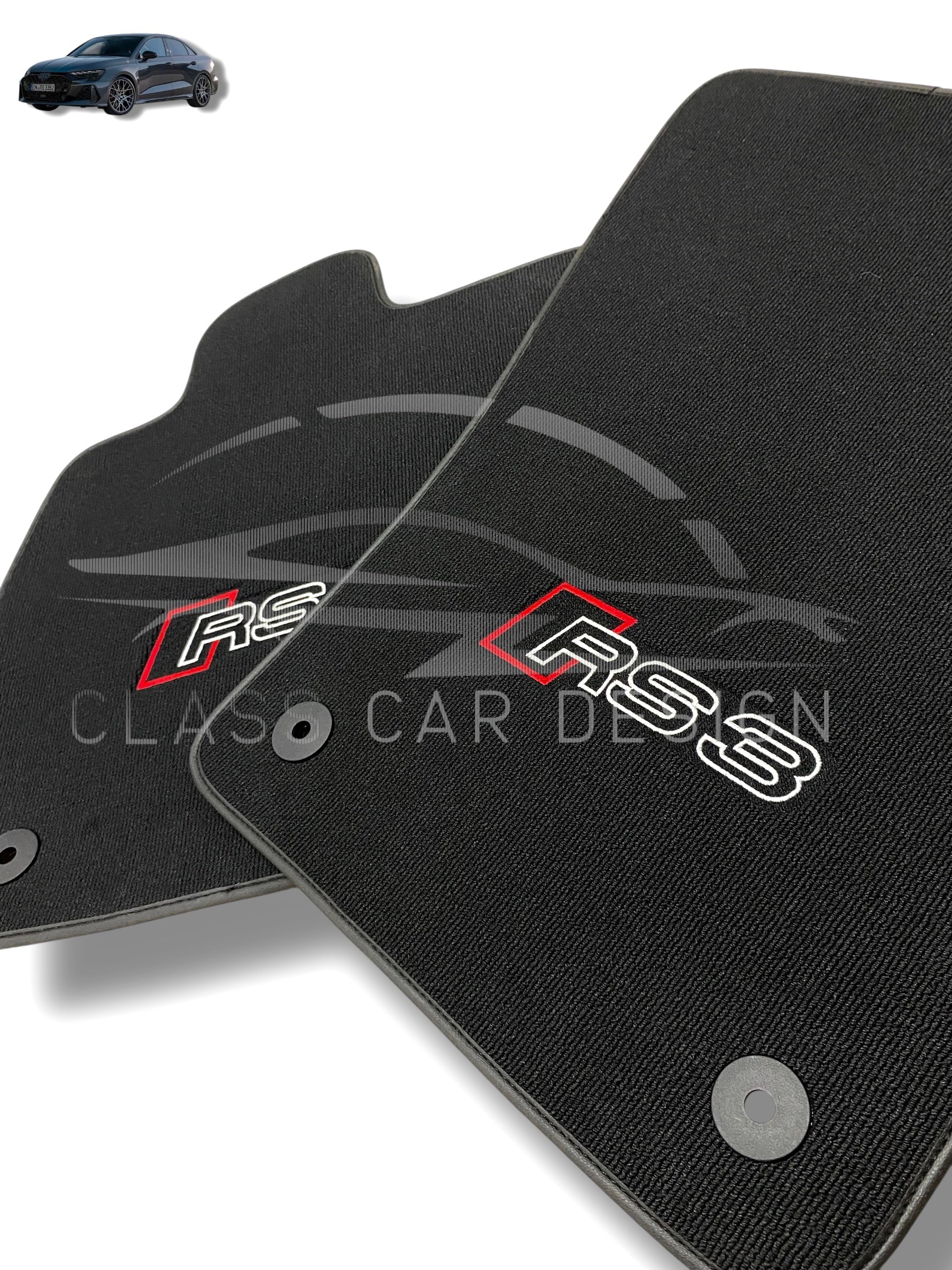 Audi RS3 Floor Mats (2013–2020) - Custom Fit Velour Luxury Carpet Set
