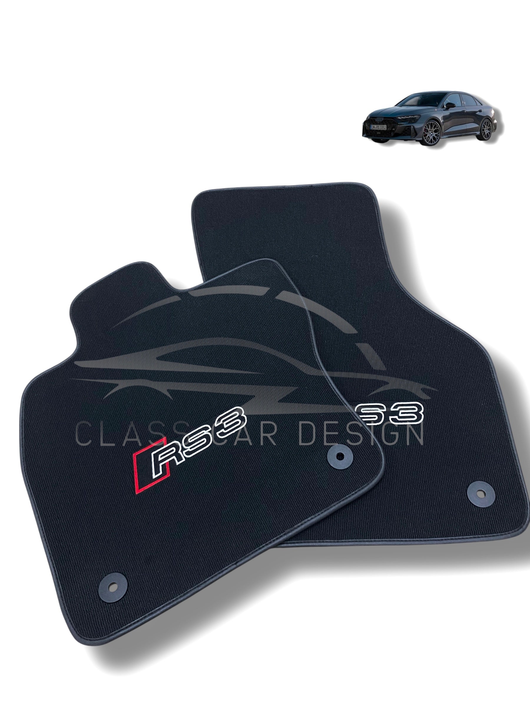 Audi RS3 Floor Mats (2013–2020) - Custom Fit Velour Luxury Carpet Set